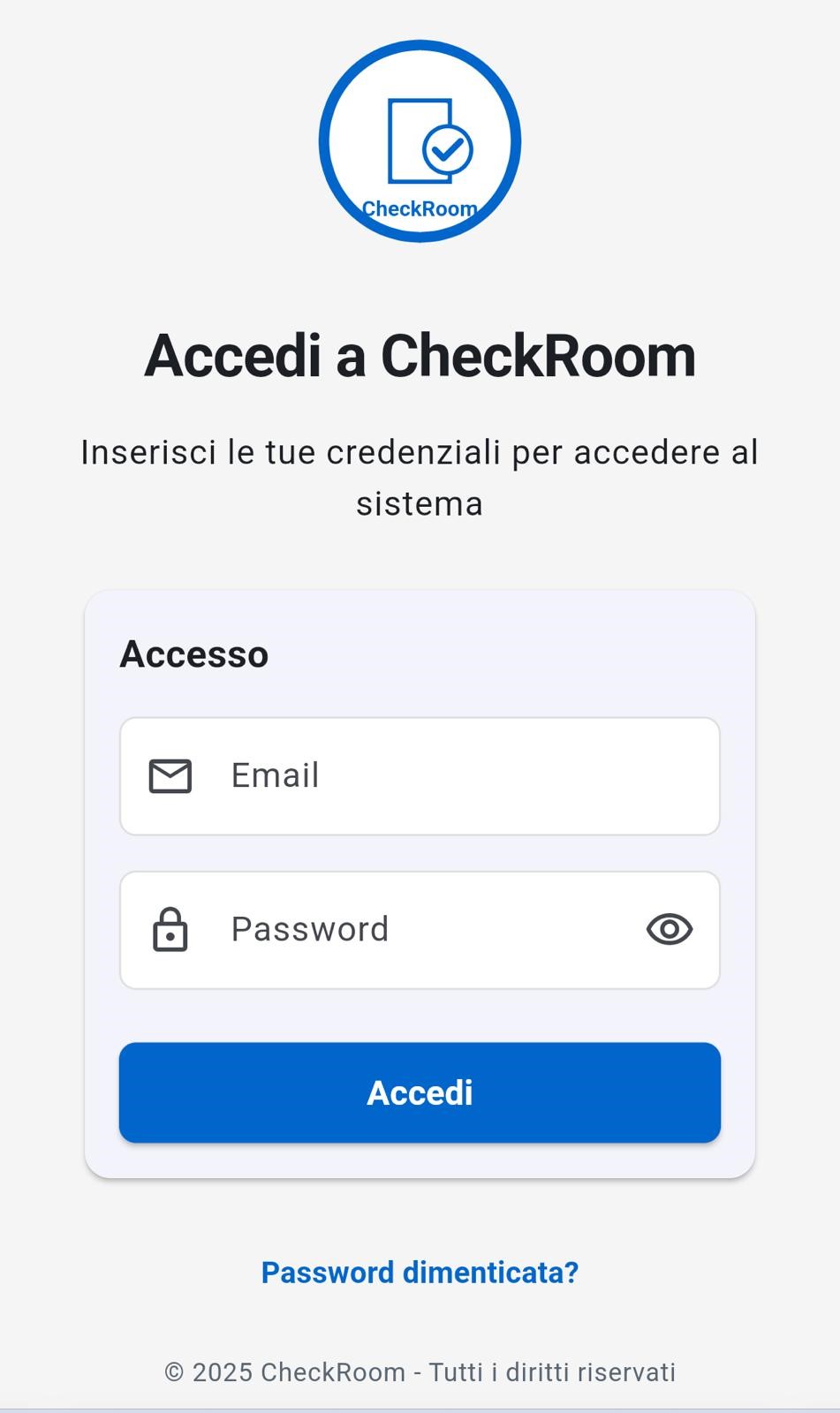 CheckRoom App Login